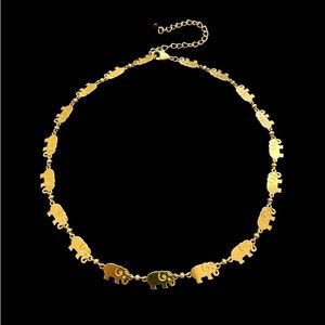 Gold Elephant Charm Necklace